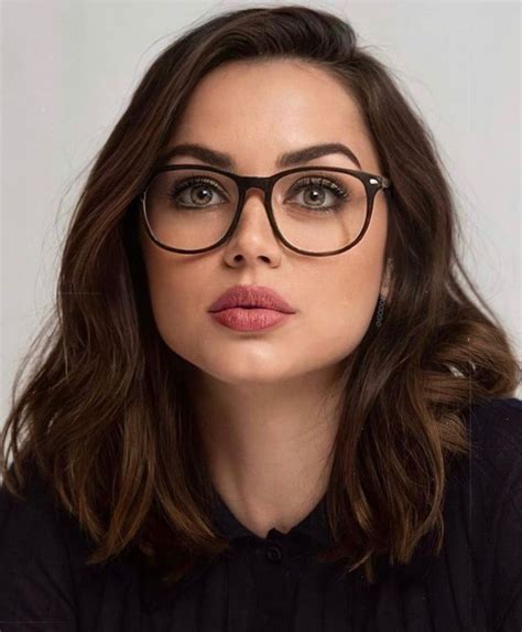 girl with brown hair and glasses|Brown hair glasses